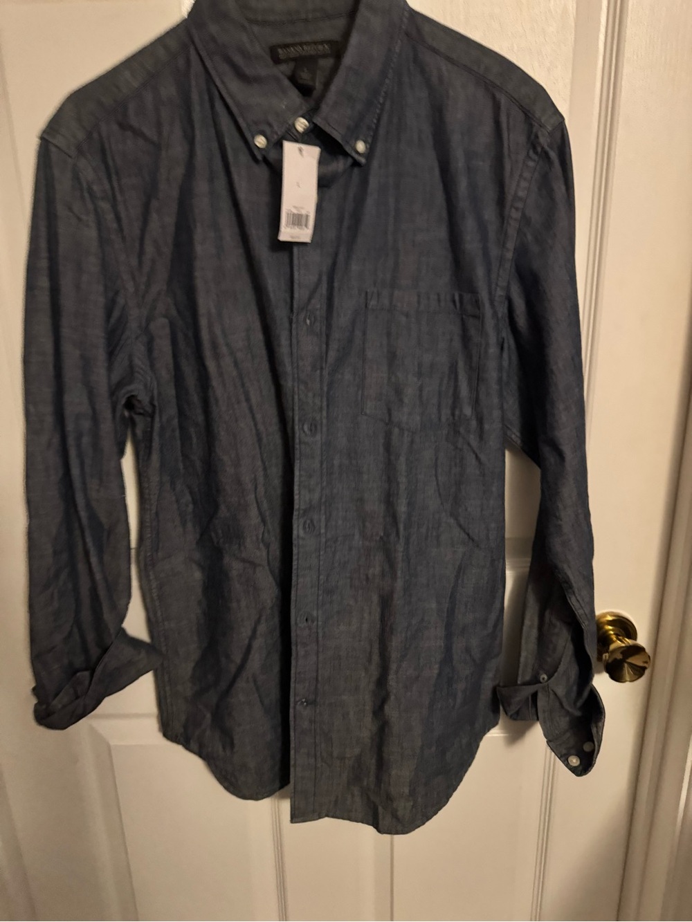 Banana Republic Men's Button-Down Chambray Shirt - Denim Blue